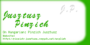 jusztusz pinzich business card